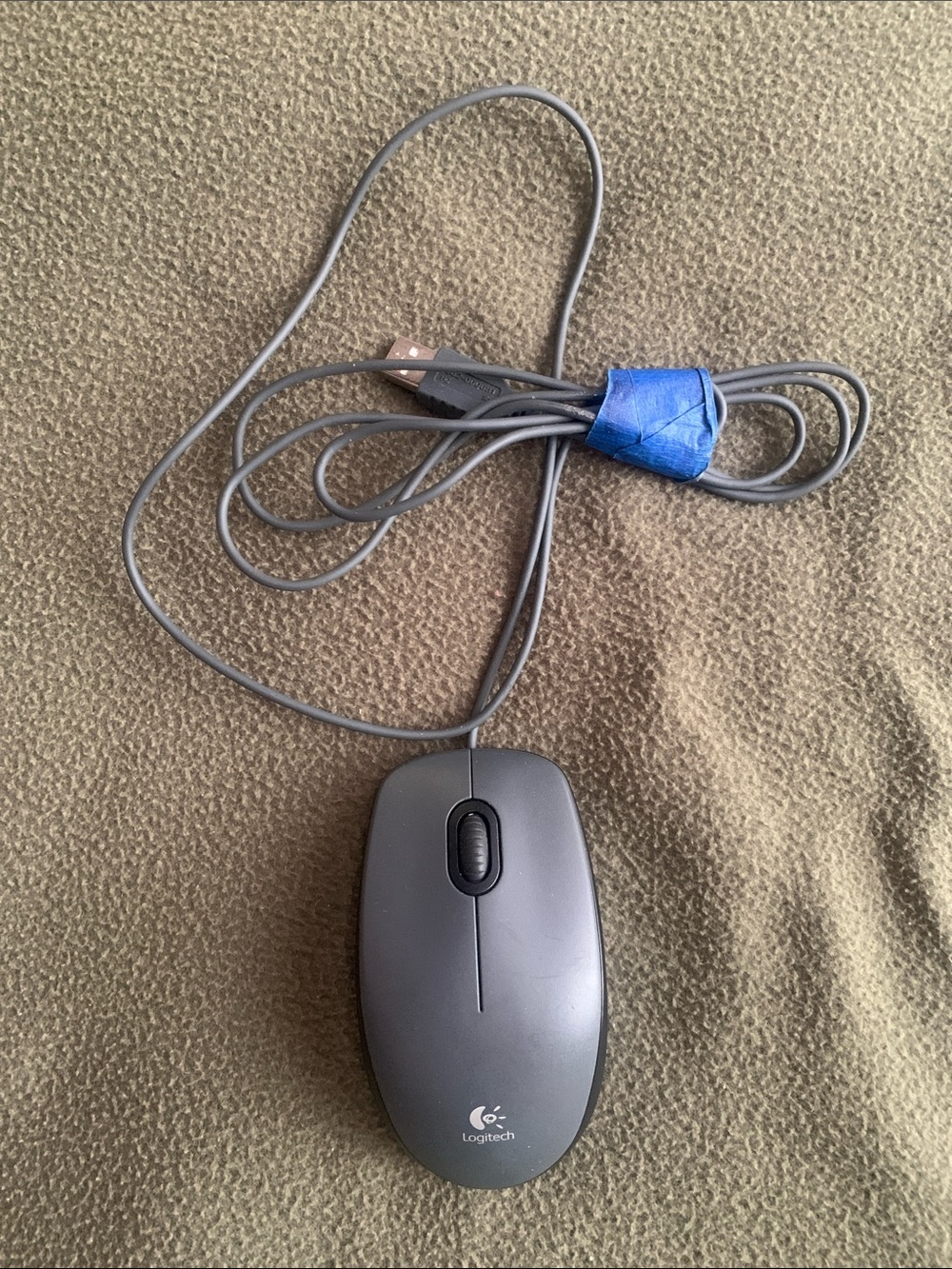 Logitech M100 gray mouse with cord.